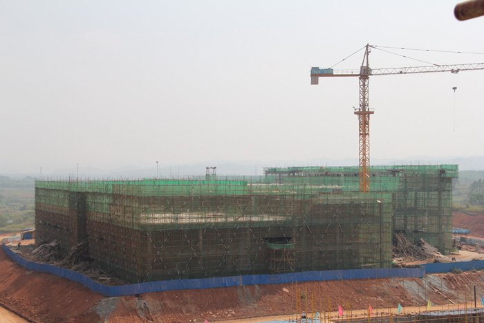 广西师范学院五合校区学生食堂主体结构封顶