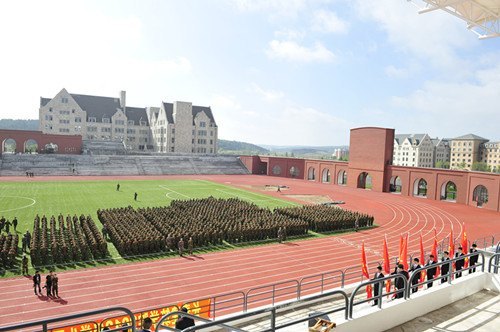 长春建筑学院2012级新生军训开营仪式