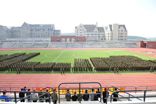 长春建筑学院2012级新生军训开营仪式