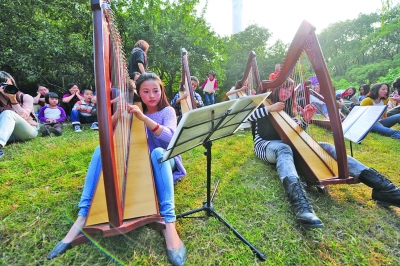 《扬子晚报》南艺旅德教师引进凯尔特竖琴 受乐迷追捧
