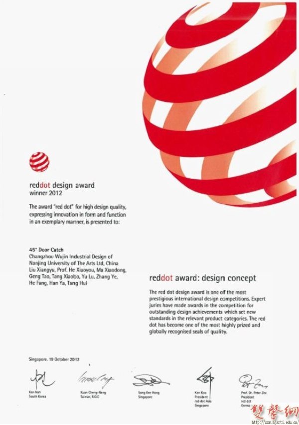 工业设计学院学生喜获德国"红点奖"