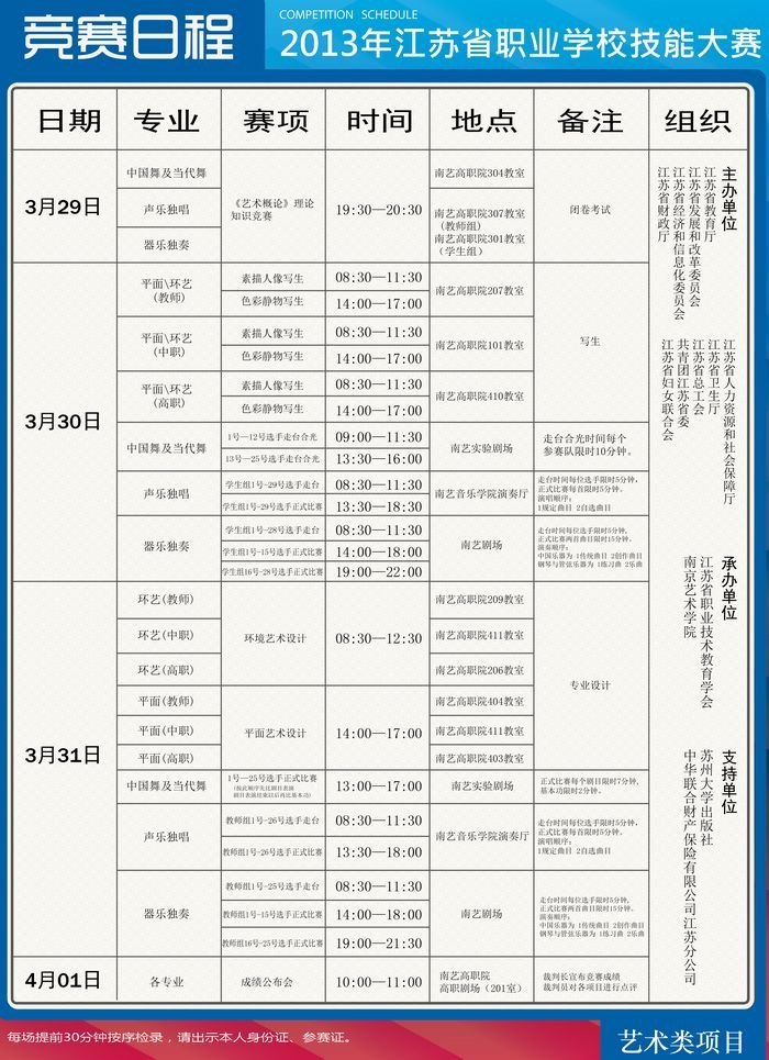 2013年省职业学校艺术技能大赛29日在南艺鸣锣开赛