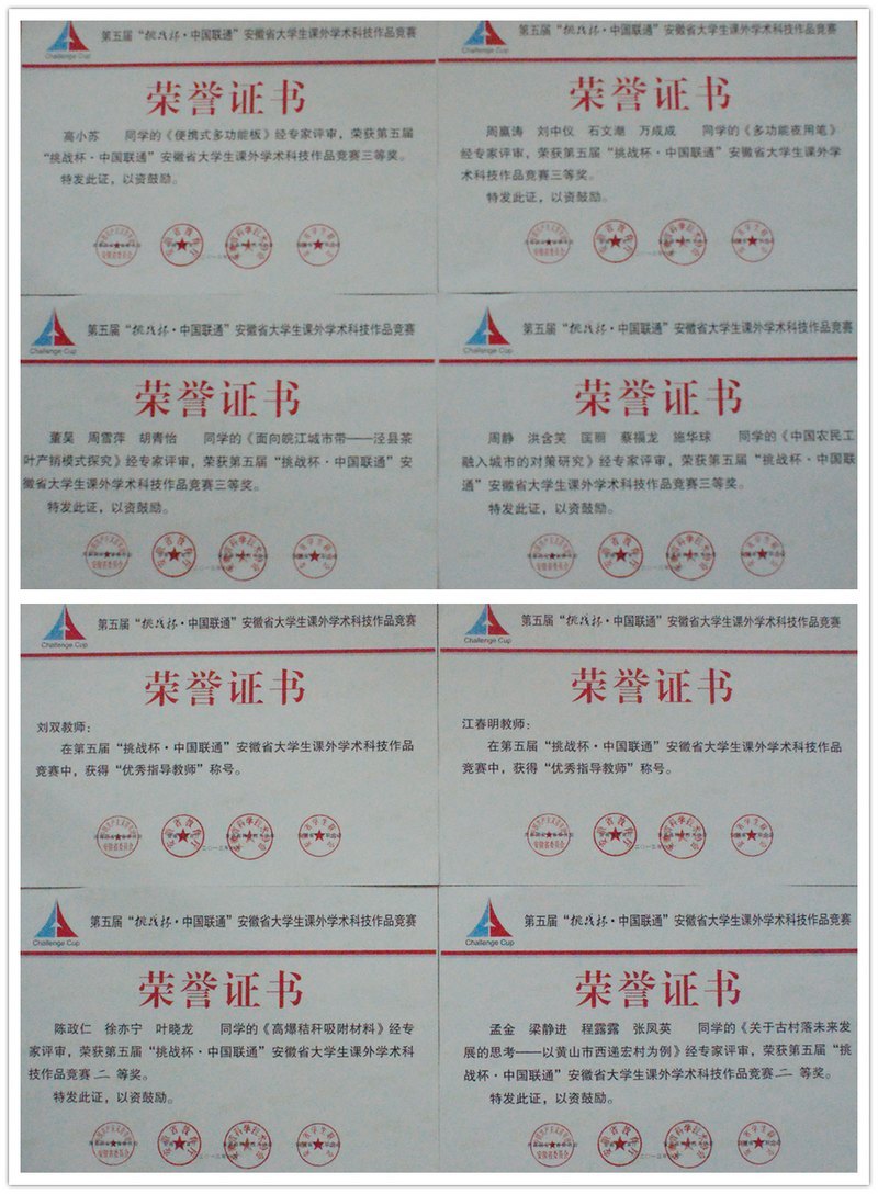 河海大学文天学院在安徽省第五届“挑战杯”竞赛中荣获佳绩