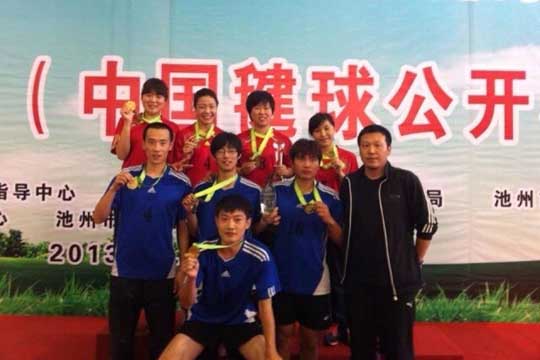 晋中学院毽球队在第三届全国绿色运动会上勇夺双金