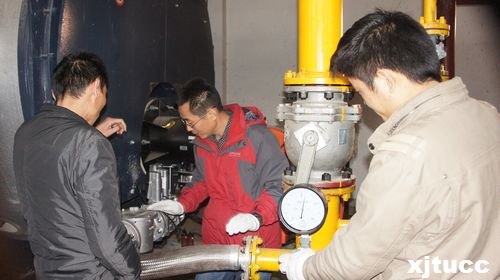 西安交通大学城市学院天然气采暖锅炉成功点火并投入运行