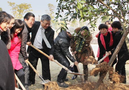 83届护理校友捐种桂树向医学院建院10周年献礼