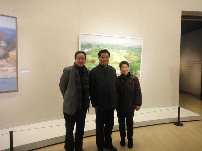 贾庆林参观沈行工油画作品展